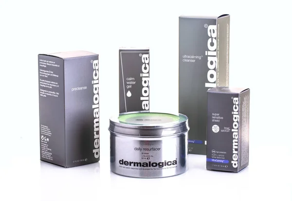 Swindon Reino Unido Agosto 2018 Dermalogica Skin Care Products White — Fotografia de Stock
