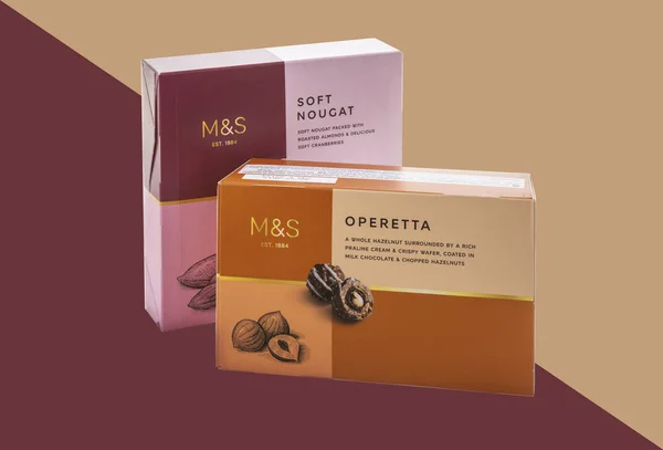 Swindon October 2018 Boxes Marks Spencer Soft Nougat Operetta Sweets — Stock Photo, Image