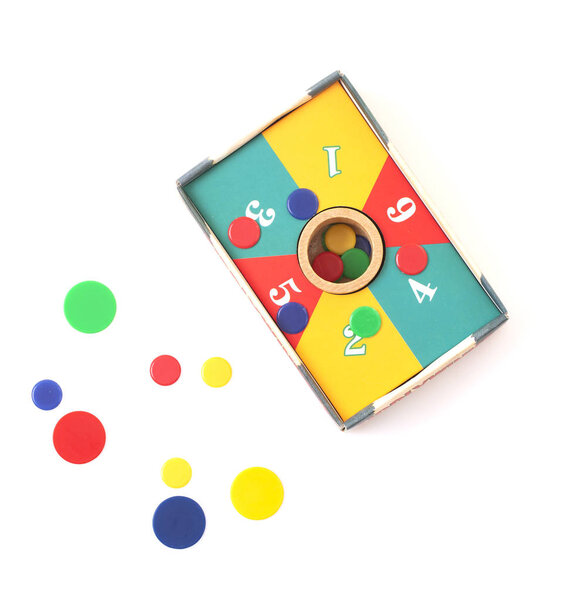 Ретро Tiddlywinks игры на белом фоне
