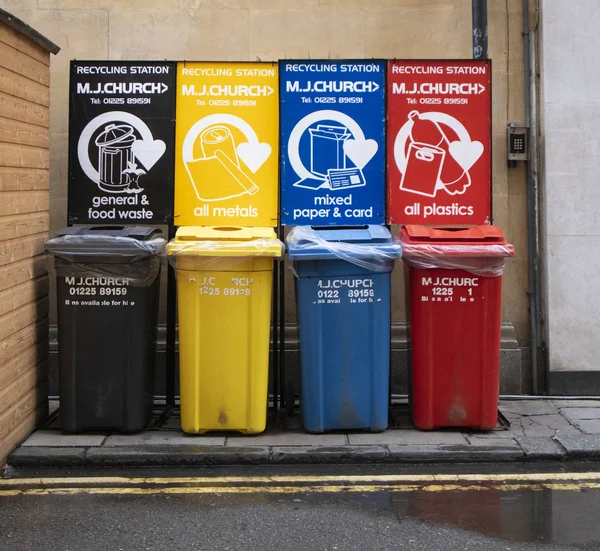 Bath November 2018 Church Recycling Station Bath City Centre — Stock Photo, Image