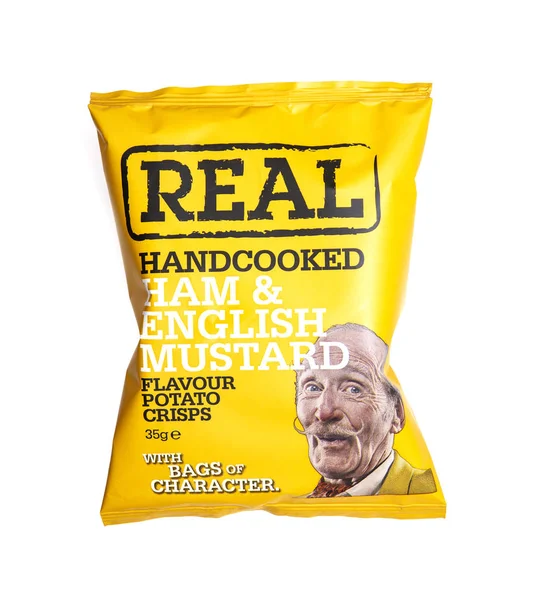 Swindon Januar 2019 Real Håndbagt Skinke Engelsk Sennep Smagsstoffer Kartoffelchips - Stock-foto