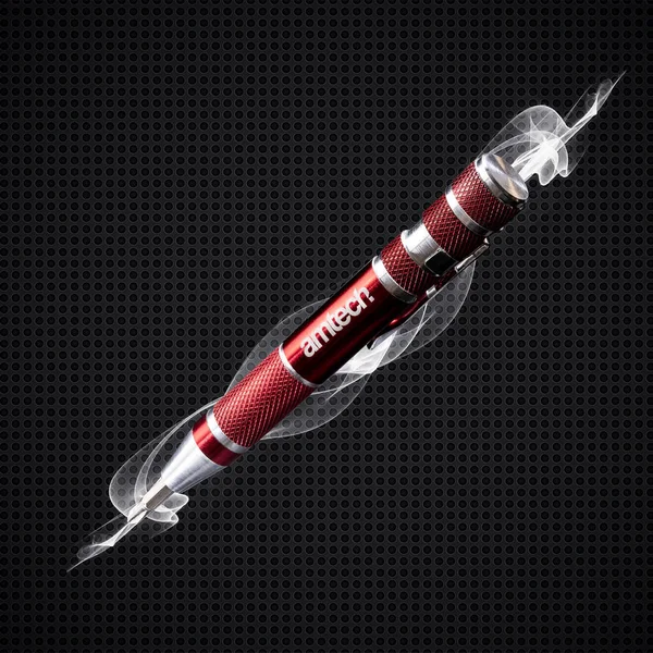 Swindon April 2019 Amtech Screwdriver Black Perforated Metal Background — Stock Photo, Image