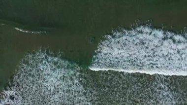 Kum sörfü ve sörfçü ile bir plaj 4k video