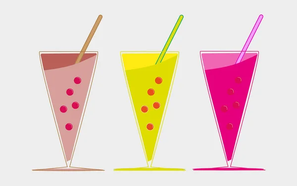 Vecteur Boissons Aux Fruits Smoothie Coloré Illustration — Image vectorielle