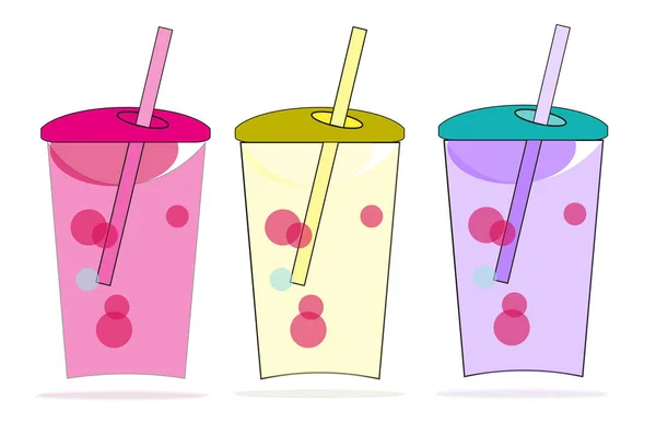 Colorido Smoothie Bebidas Frutas Vector Ilustración — Vector de stock