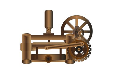 Vector Drawing of an early dewatering pump on a white background