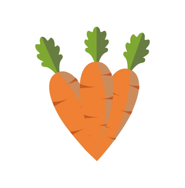 Encanta Zanahorias Dibujo Vectorial Sobre Fondo Blanco — Vector de stock