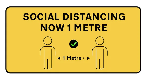 Společenská Vzdálenost Metr Znak — Stockový vektor