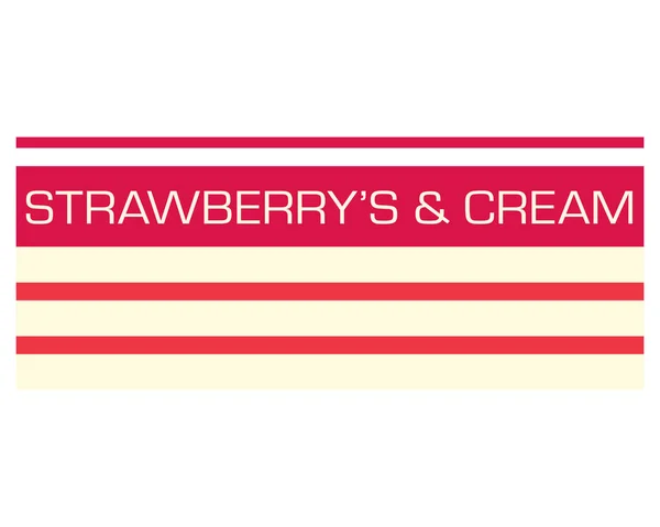 Gráfico Vetorial Strawberrys Cream Sobre Fundo Branco —  Vetores de Stock