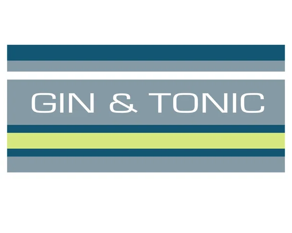Gráfico Vetorial Gin Tonic Fundo Branco —  Vetores de Stock
