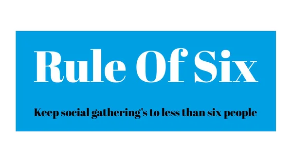 Rule Six Any Gathering More Six People England Illegal — Stock Vector