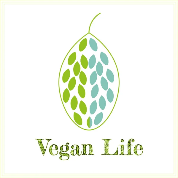 Vegan Life Vector Illustratie Plantaardige Levensstijl — Stockvector