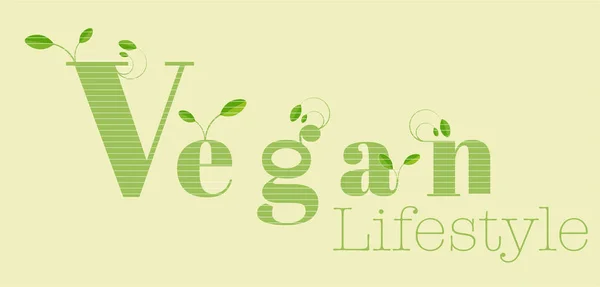 Vegan Life Vector Illustratie Plantaardige Levensstijl — Stockvector