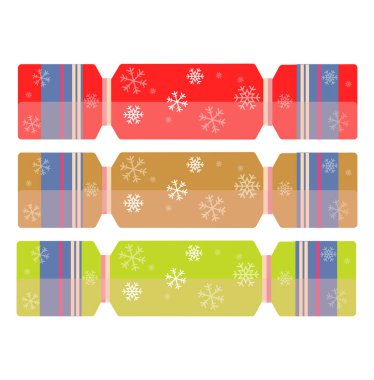 Beyaz arka planda Christmas Crackers vektör tasarımı