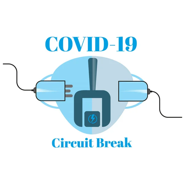 Covid Circuit Breaker Vektor Illustration Ljus Bakgrund — Stock vektor