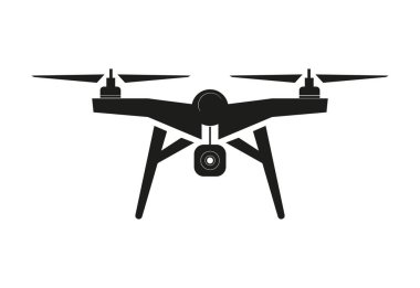 Beyaz arkaplanda Vektör Drone çizimi