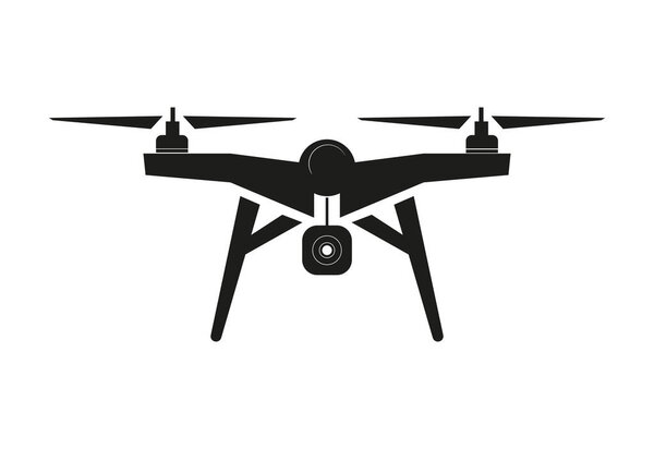 Векторная иллюстрация дрона на белом фоне