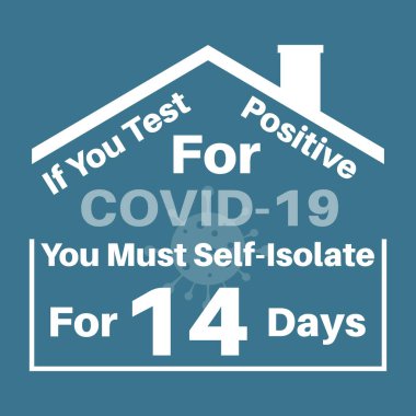 Covid Self-isolation concept Vector Illustration, stay at home if you test positive for coronavirus for 14 days quarantine. clipart
