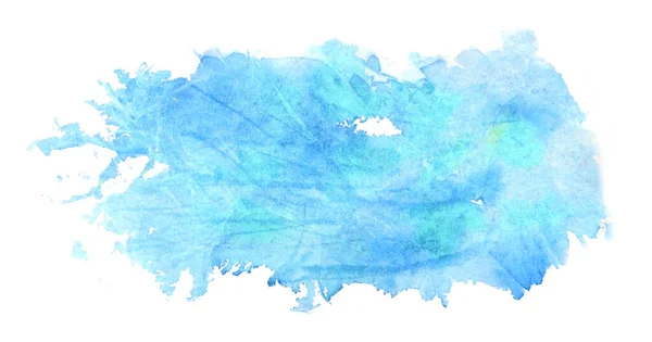 Blauwe Abstracte Aquarelachtergrond Met Textuur Hand Geschilderde Illustratie — Stockfoto