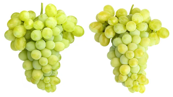 Juego Uvas Blancas Aisladas Sobre Blanco —  Fotos de Stock