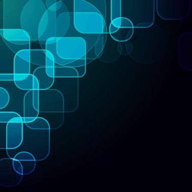 vektör şekillerinden oluşan koyu mavi ve su renkli soyut arkaplan tasarımı