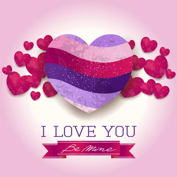 Fondo San Valentín Con Corazones Mensaje Ultra Violeta Ilustración Vectorial — Vector de stock
