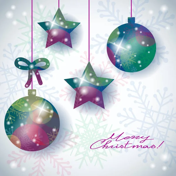 Christmas Background Ornaments Text — Stock Vector