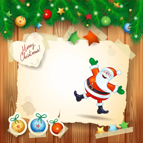 Fondo Navidad Con Espacio Copia Feliz Santa Claus Ilustración Vectorial — Vector de stock