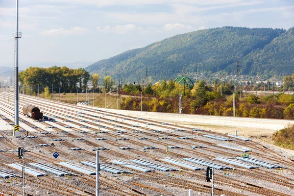 Zilina Slovakya Daki Tren Rayları — Stok fotoğraf