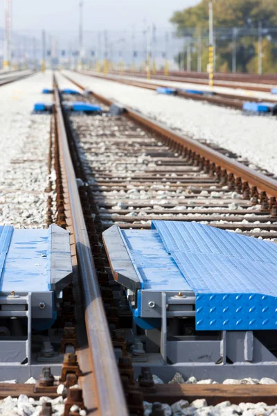 Zilina Slovakya Daki Tren Rayları — Stok fotoğraf