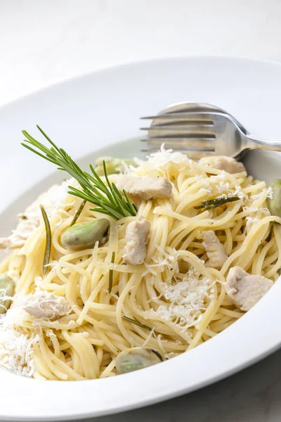 Pasta Con Carne Pollo — Foto de Stock