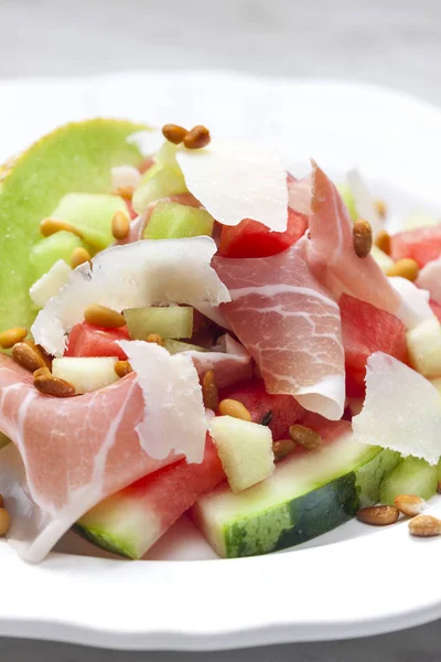 Salada Com Melão Galia — Fotografia de Stock