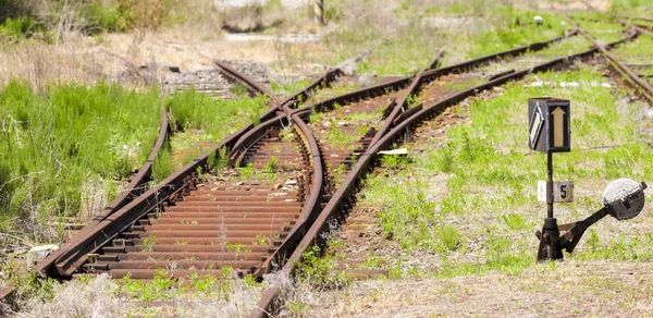 Oude spoorwegsporen, Uhrice u Kyjova, Tsjechische Republiek — Stockfoto