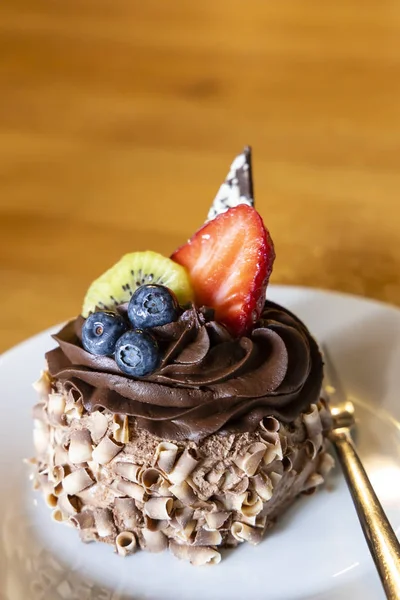 Postre de fruta de chocolate — Foto de Stock