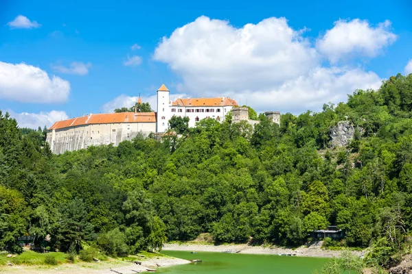 Castello di Bitov con diga di Vranovska, Repubblica Ceca — Foto Stock