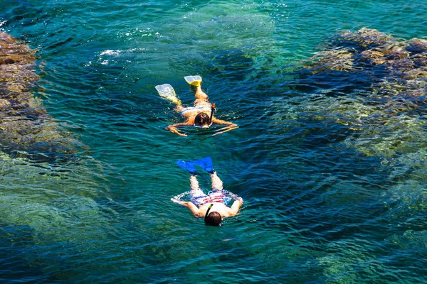 Snorkling, Cap de Peyrefite, Languedoc-Roussillon, Frankrike — Stockfoto