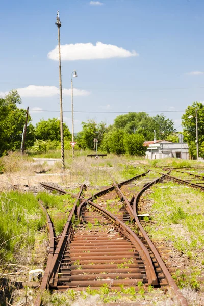 Old railway tracks, Uhrice u Kyjova, Czech Republic — Stock Photo, Image