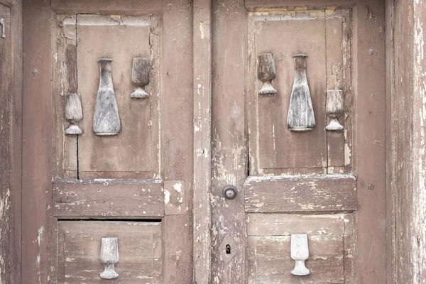 Stare drzwi, winiarnie, Villanykovesd, Węgry — Zdjęcie stockowe