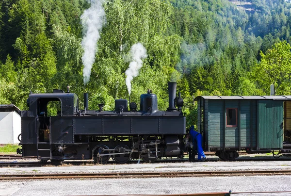 Parní lokomotiva, Lunz am See, Dolní Rakousko, Rakousko — Stock fotografie