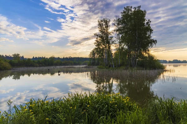 Lagoa perto de Trebon, Boêmia do Sul, República Tcheca — Fotografia de Stock