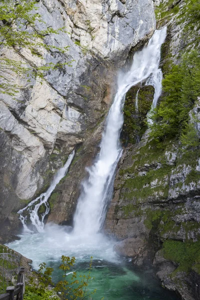 Cascada de Savica en el parque natural de Triglav, Eslovenia —  Fotos de Stock