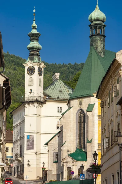 Centrální náměstí, Banská Štiavnica, Slovensko — Stock fotografie