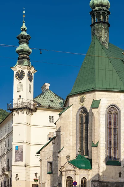 Piazza centrale, Banska Stiavnica, Slovacchia — Foto Stock