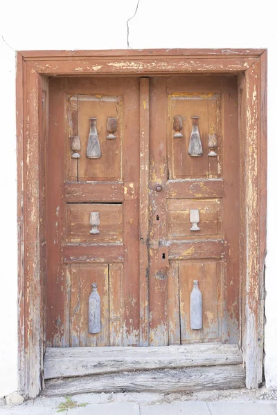 Staré dveře, vinné sklepy, Villanykovesd, Maďarsko — Stock fotografie