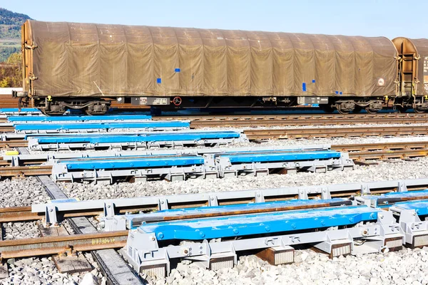 Linee ferroviarie nella stazione Zilina, Slovacchia — Foto Stock