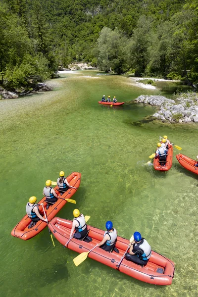 Rafting, Sava Bohinjka στο εθνικό πάρκο Triglav, Σλοβενία — Φωτογραφία Αρχείου