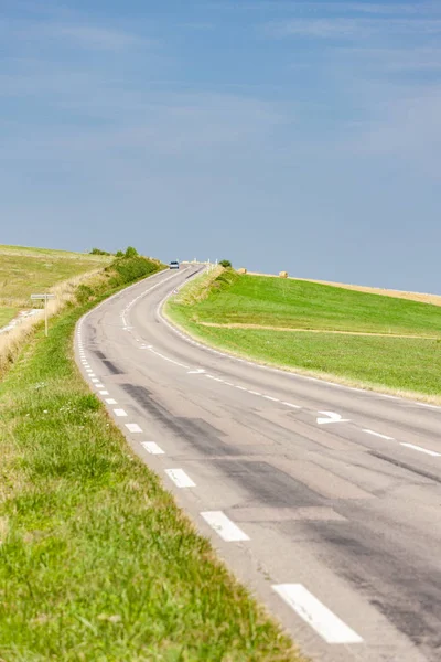 Road in green northern France — Stock Photo, Image