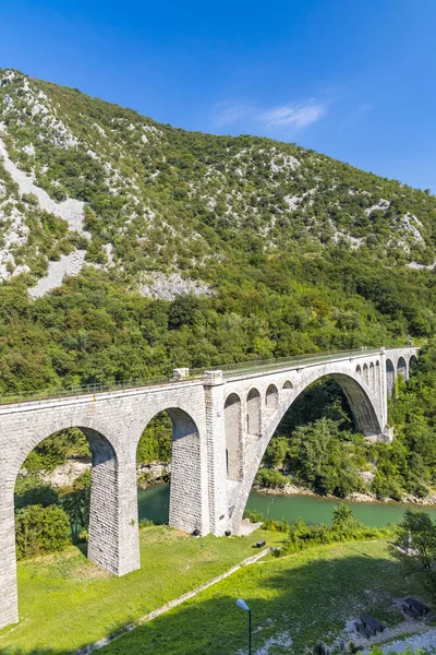 Solkan bridhe on the River Soca, Slovenia — Stock Photo, Image