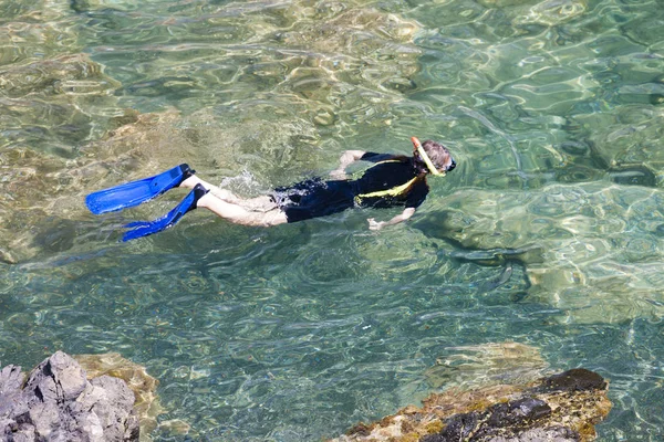 Snorkeling en Cap de Peyrefite, Languedoc-Rosellón, Francia — Foto de Stock