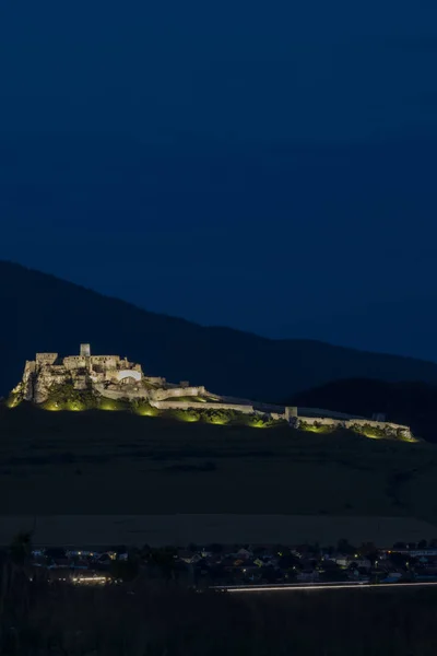 Spissky Castle in Night, Slovakia — Stock Photo, Image